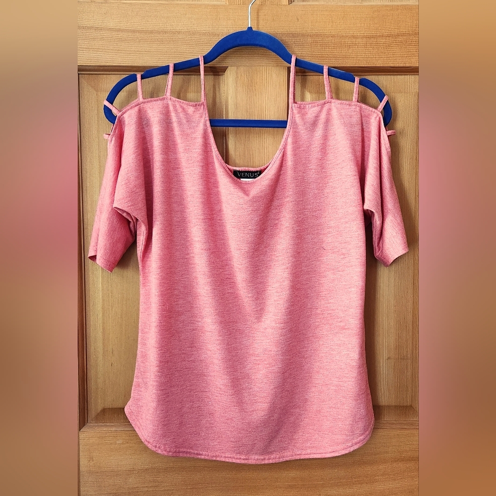 Venus Peach Cold Shoulder Top